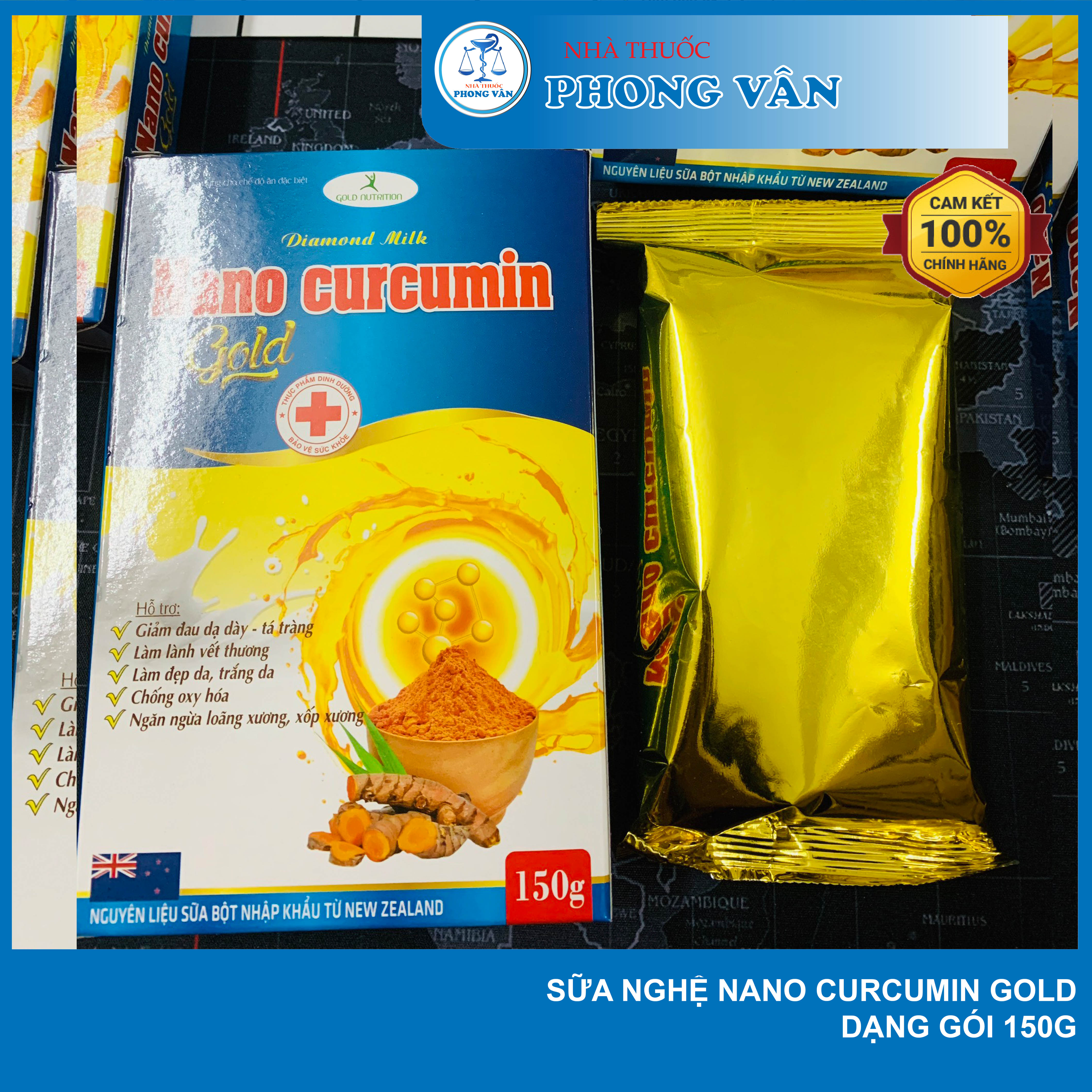 Sữa nghệ Nano Curcumin Gold dạng gói 150g
