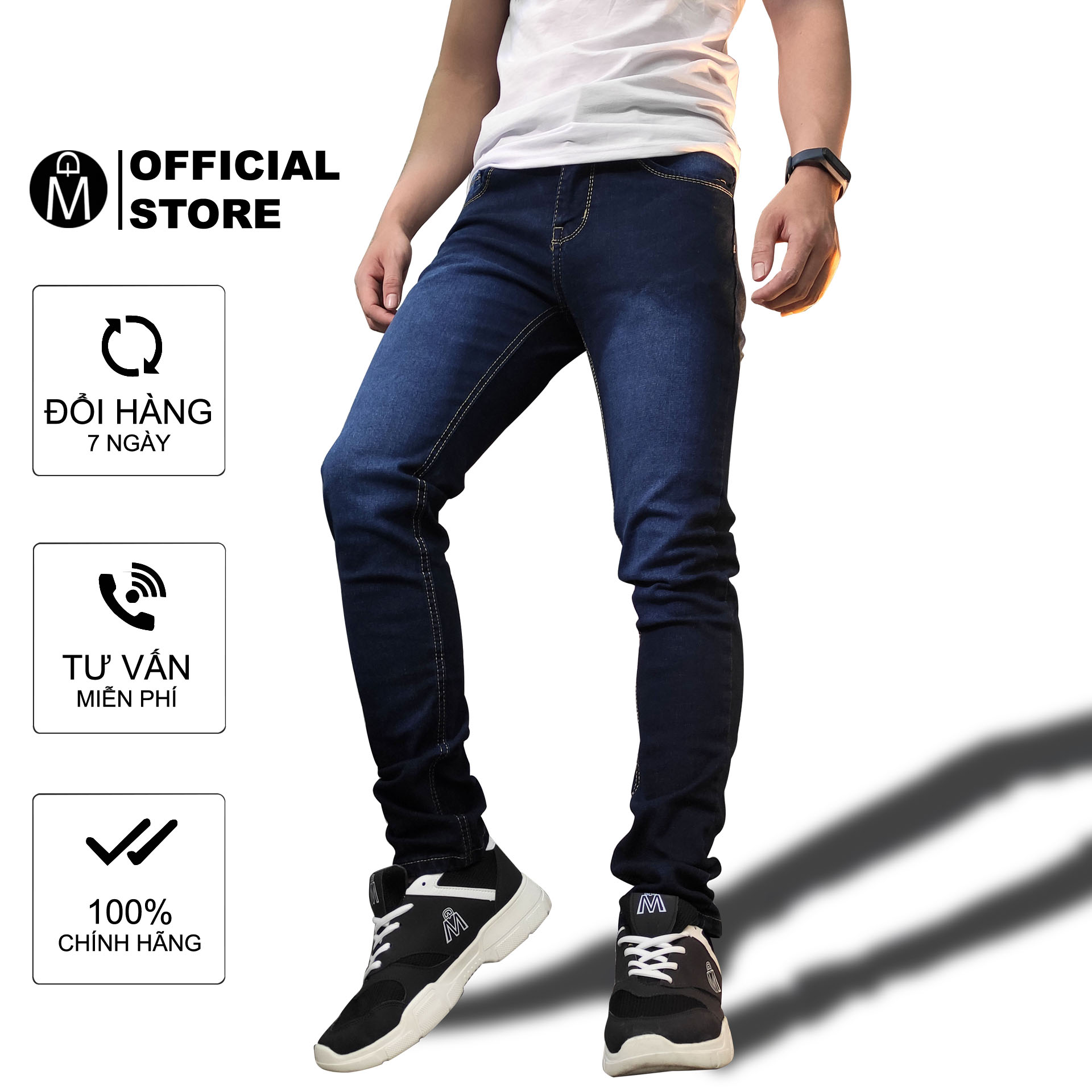[HCM]Quần jean nam vải dày không ra màu xanh đậm Q104 MuiDoi  quần jean  quần jeans nam