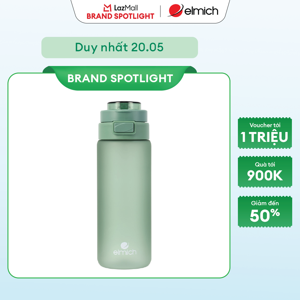(Chỉ 15-17.07)Bình nước Tritan Elmich EL1431 dung tích 880ml