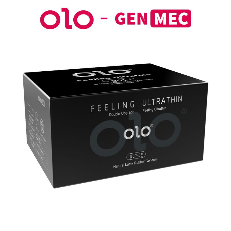 Bao Cao Su Siêu Mỏng OLO 001 Đen – Vani Siêu Mỏng – Dùng Như Không – Siêu Thăng Hoa – Bcs Olo Đen 001 Đen Hộp 10 Bao – GenMec