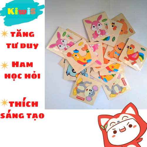 Tranh ghép động vật 3D bằng gỗ