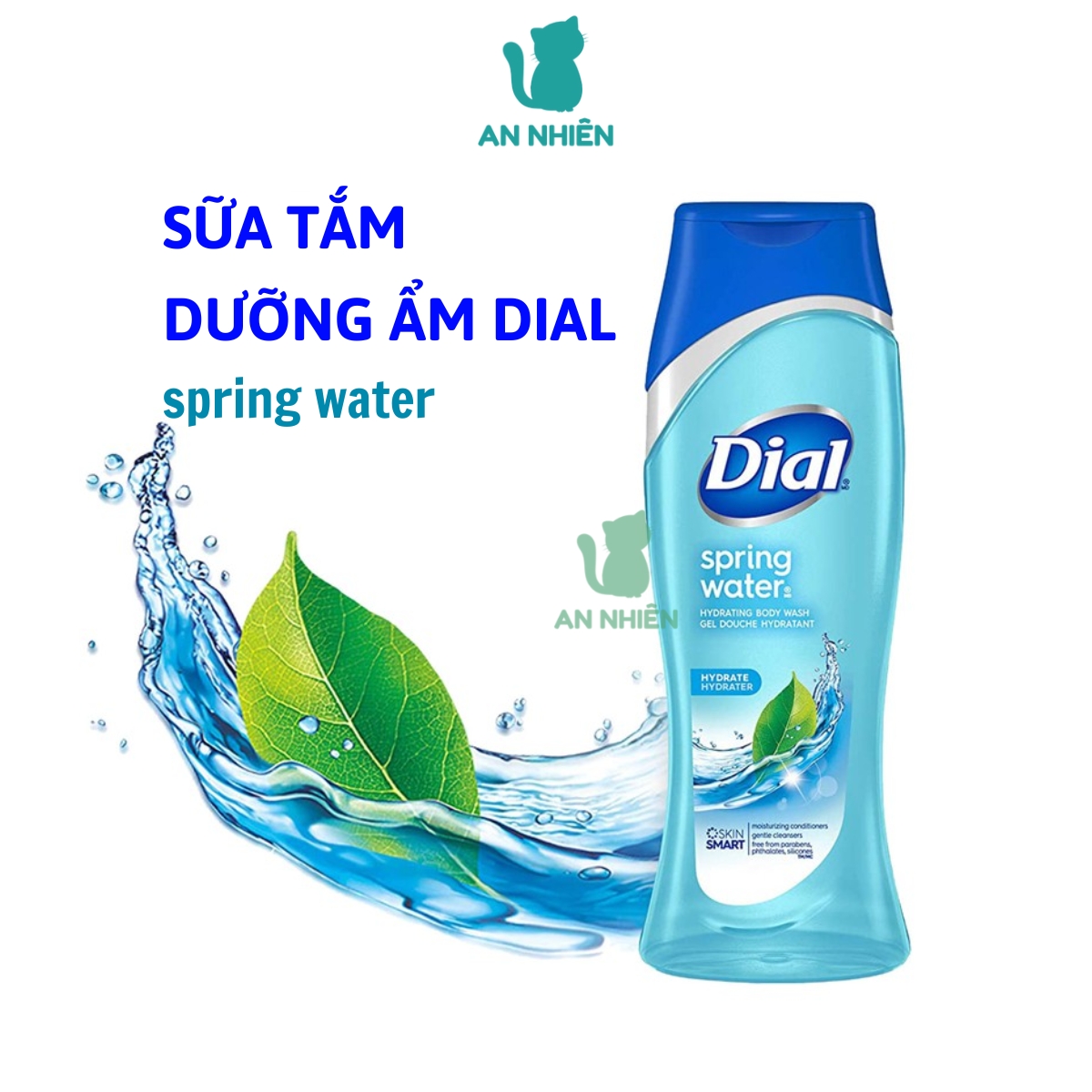Sữa tắm Dial Spring Water 473ml, sữa tắm dưỡng ẩm Mỹ Hàng nhập