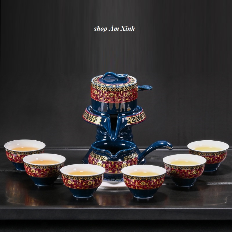 Bộ ấm chén pha trà kiểu cối xay - Chất liệu: gốm sứ cao cấp được nung dưới nhiệt độ trên 1300 độ đảm bảo sử dụng an toan cho sức khỏe người dùng