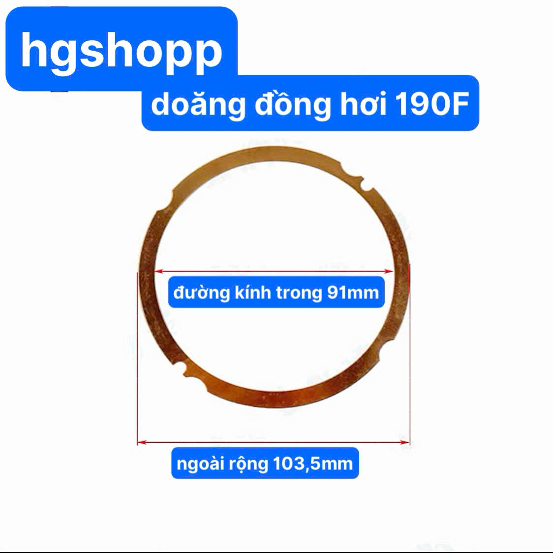 Doăng Đồng Đệm Hơi Máy Dầu 190F Doăng Đồng Hơi 90mm Máy Phát Điện Máy Cắt Bê Tông Cỡ Lớn