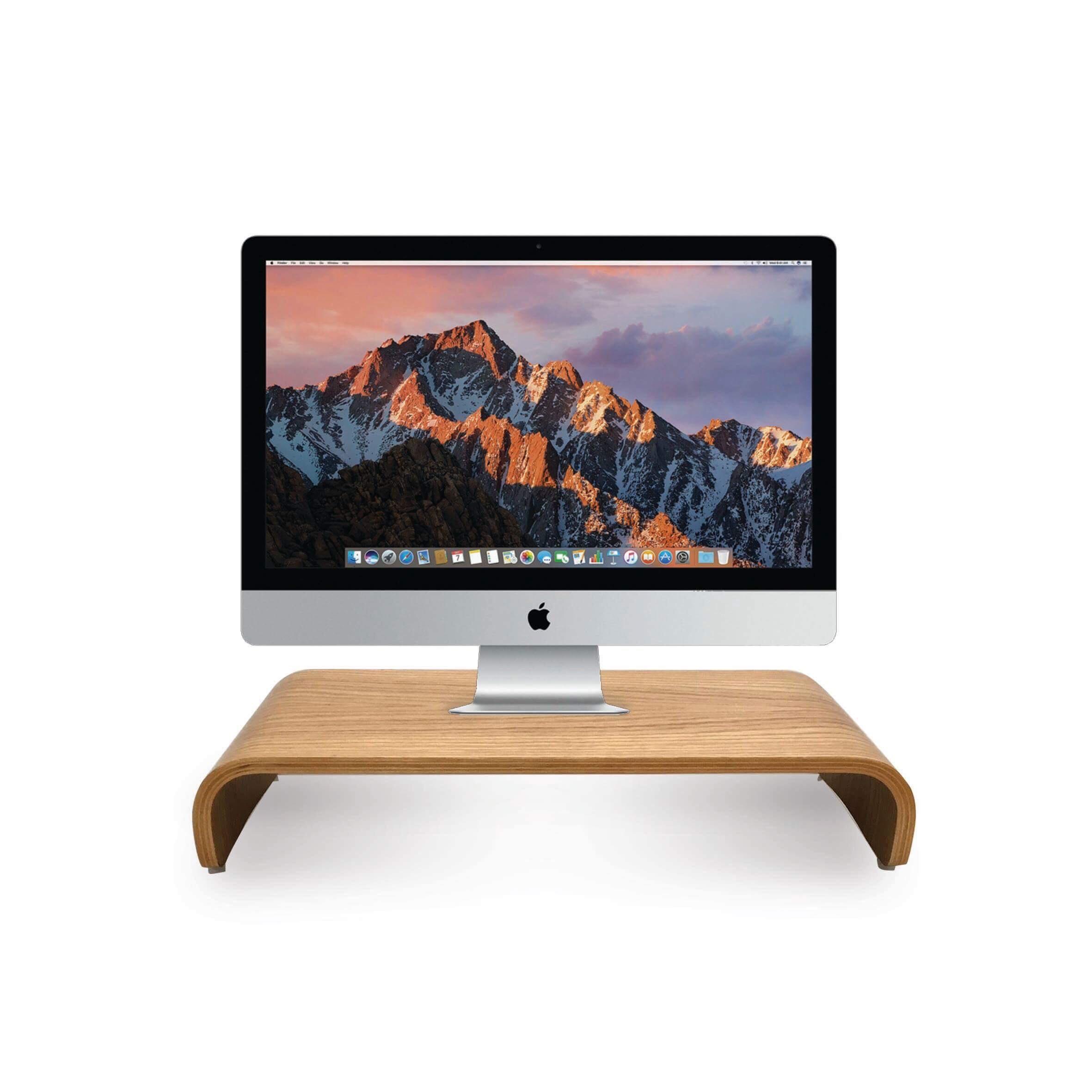 [HCM]Kệ đỡ màn hình máy tính Monitor Stand uốn cong - Gỗ Sồi