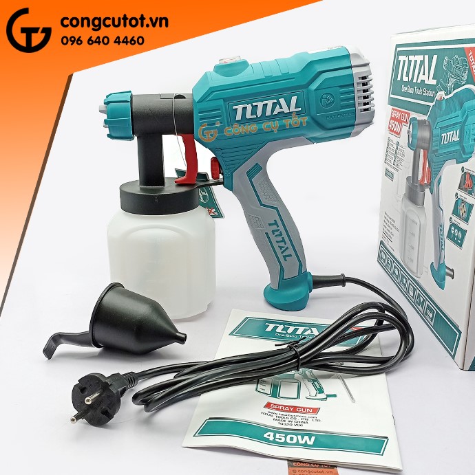 Máy phun sơn cầm tay dùng điện total tt3506, ingco spg3508 dung tích 800ml