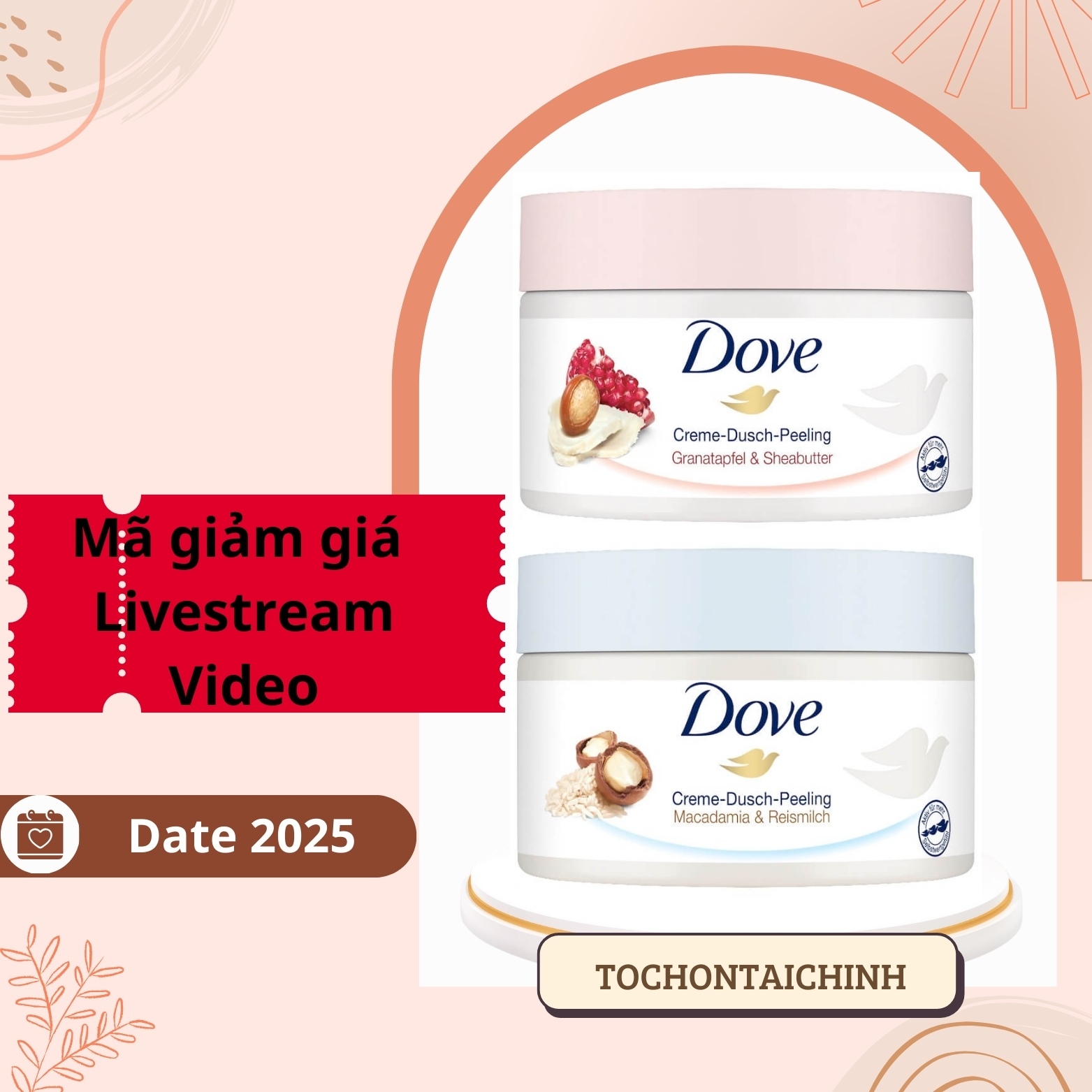Bản đức - tẩy da chết dove 225ml