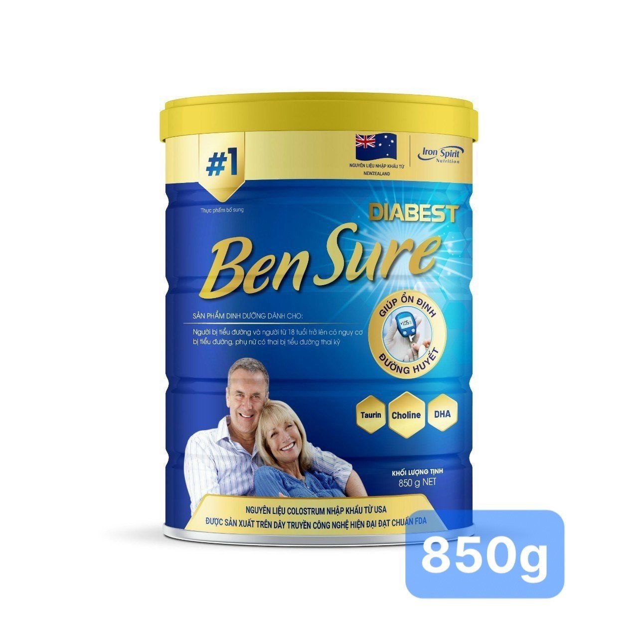 Hộp 850g sữa tiểu đường ben sure giúp kiểm soát đường huyết, tăng cường sức đề kháng, nâng cao hệ miễn dịch, ngăn ngừa các biến chứng nguy hiểm của bệnh tiểu đường - nhất tâm pharma