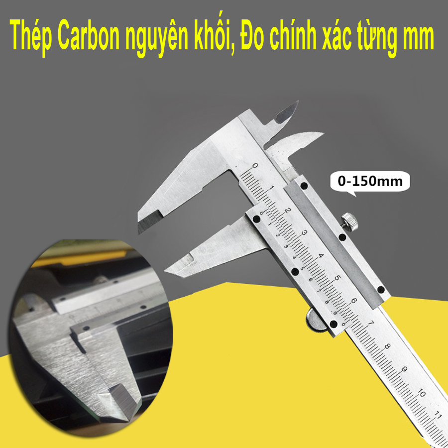 Thước Kẹp Cơ Khí Nhật bản, Thép Carbon, Đo chính xác 100%, Hàng xịn T16