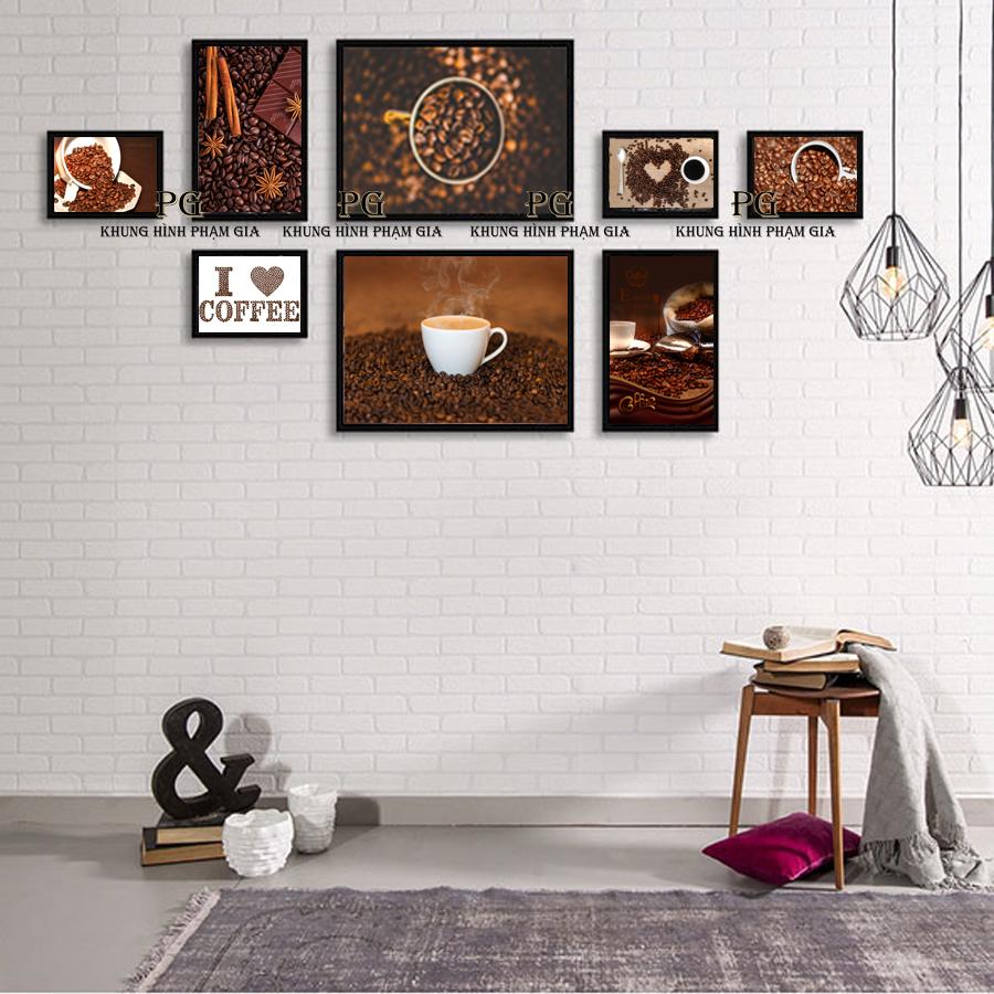 [HCM][Kèm Ảnh] Bộ 8 khung kính treo tường quán cafe sang và đẹp Tặng kèm rửa ảnh theo yêu cầu  Sơ đồ treo và Đinh treo - Khung Hình Phạm Gia PGC242