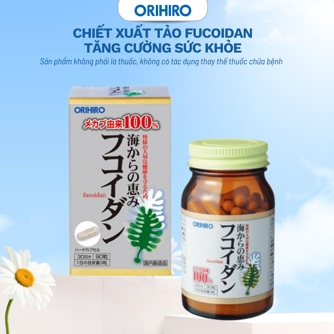 Orihiro Fucoidan Algae Pills 90 Pills Effectively Support Cancer Treatment, Enhance Immunity