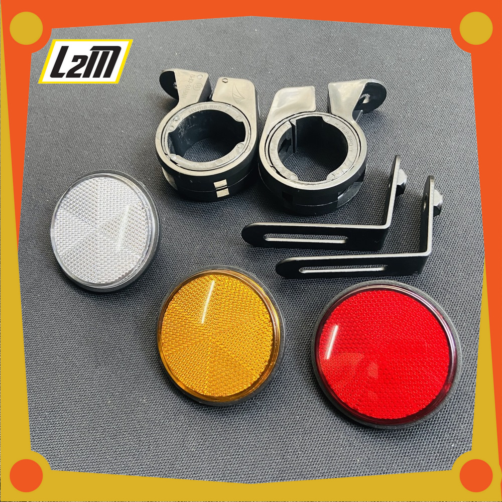 Combo mắt mèo phản quang tròn gắn chân phuộc và biển số