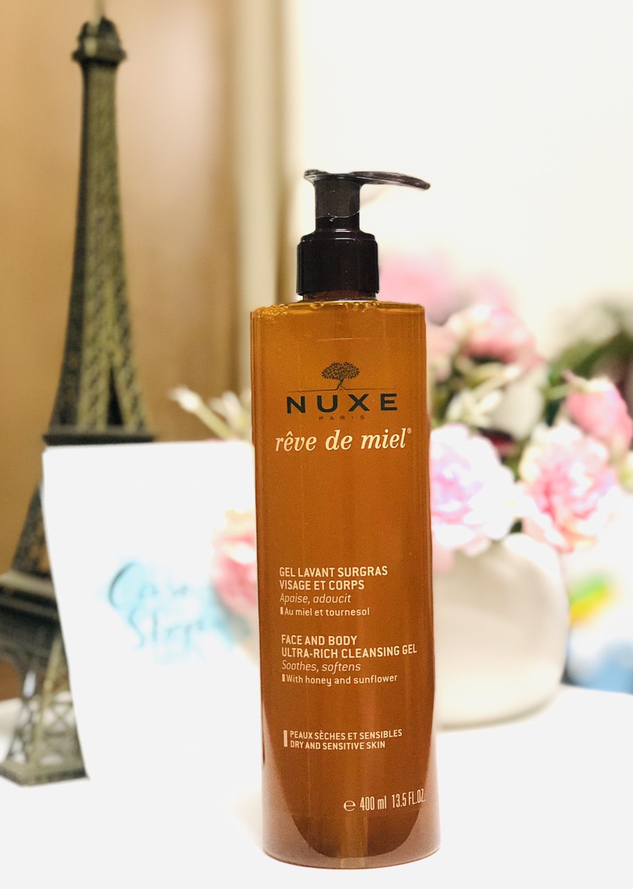 Sữa rửa mặt NUXE mật ong 400ml nội địa Pháp - cho da khô, nhạy cảm