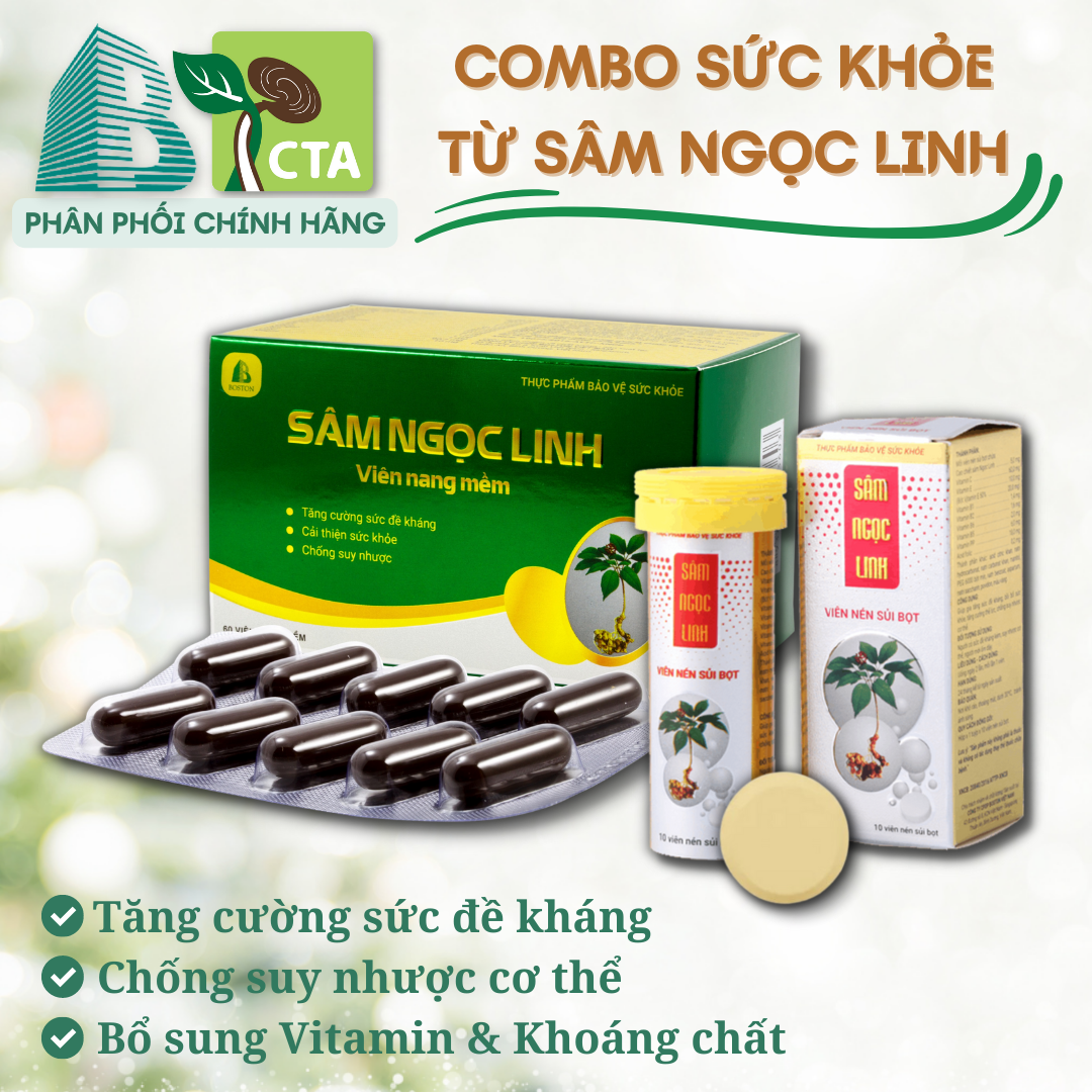 Combo viên nang mềm sâm ngọc linh & viên sủi sâm ngọc linh