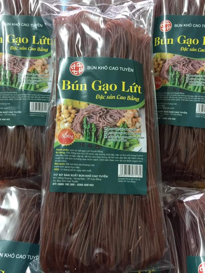 Mì bún gạo lứt Cao Tuyền đặc sản Cao Bằng eatclean/keto giảm cân ăn kiêng (500g)