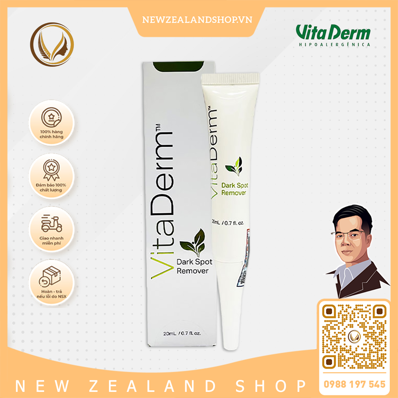 Kem loại bỏ thâm nám cao cấp Vita Derm Dark Spot Remover 20ml
