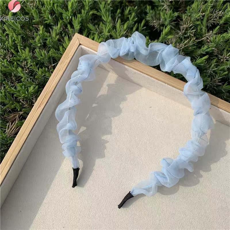 Băng đô tóc bờm cài tóc vải nhún bèo siêu xinh