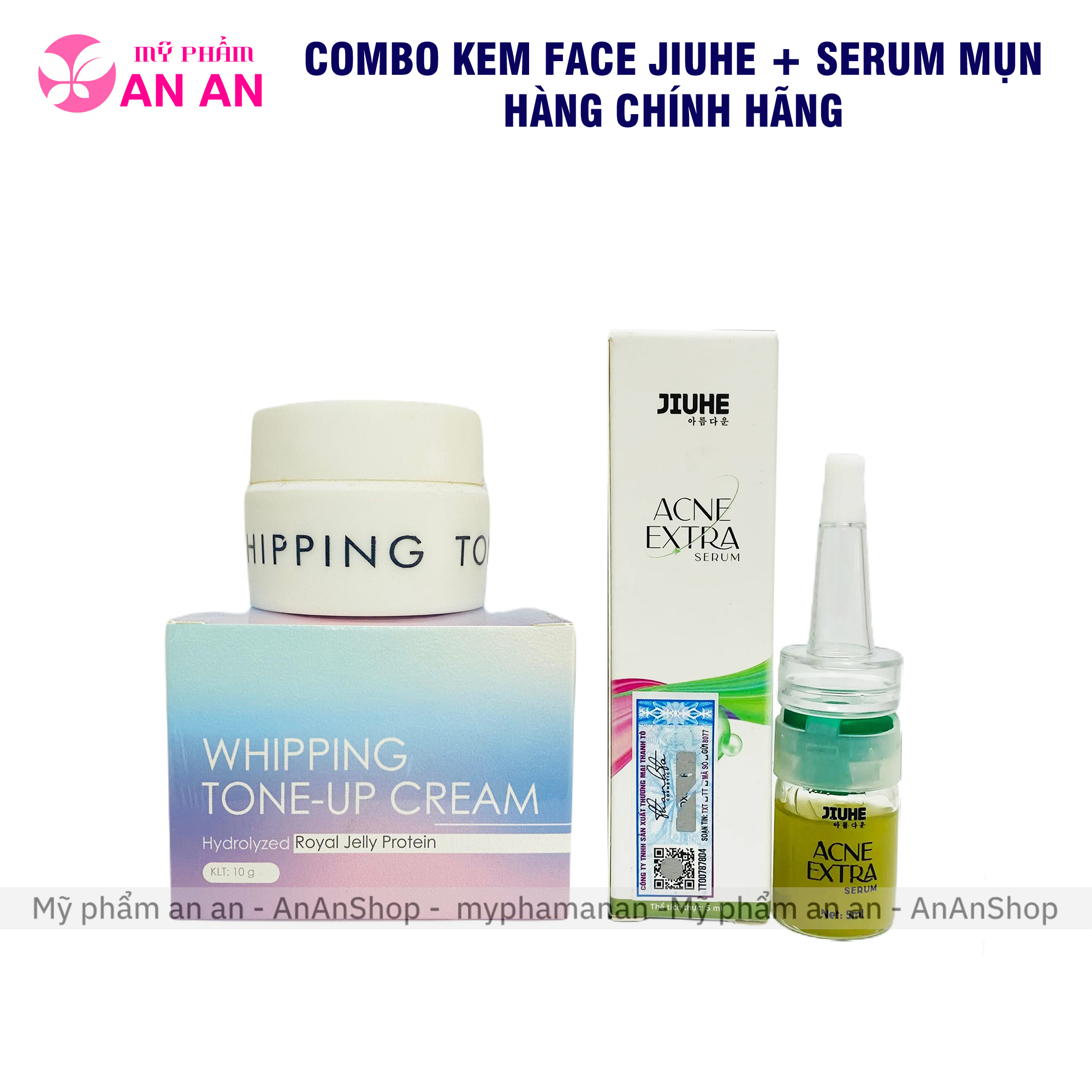Combo Kem Face Jiuhe, Serum Jiuhe Acne ngừa mụn Chính hãng Thanh Tô