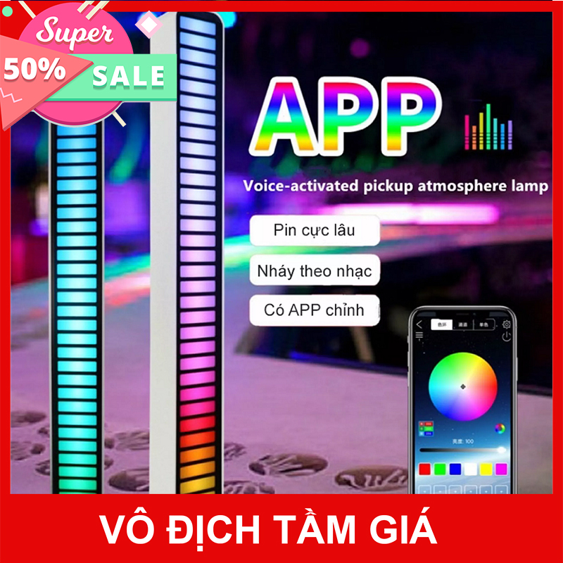 Thanh đèn led RGB 32 bit 16 triệu màu cảm biến theo nhạc, trang trí phòng, giải trí, có app tùy chỉnh, lỗi 1 đổi 1