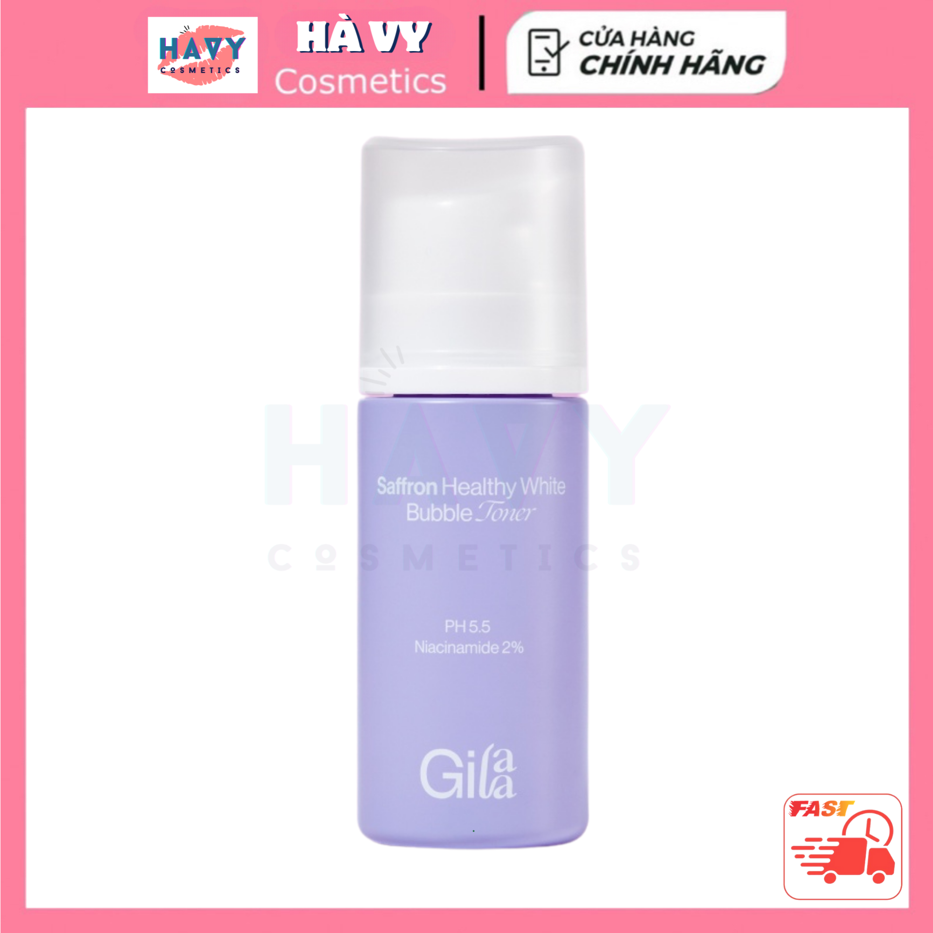 Nước Cân Bằng Saffron Trắng Khỏe P.H 5.5 Gilaa Saffron Healthy White Bubble Toner 100ml