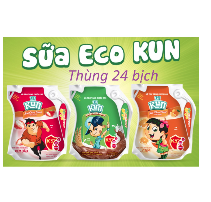 THÙNG 24 BỊCH 110ML SỮA TRÁI CÂY LIF KUN TRỘN CÁC VỊ