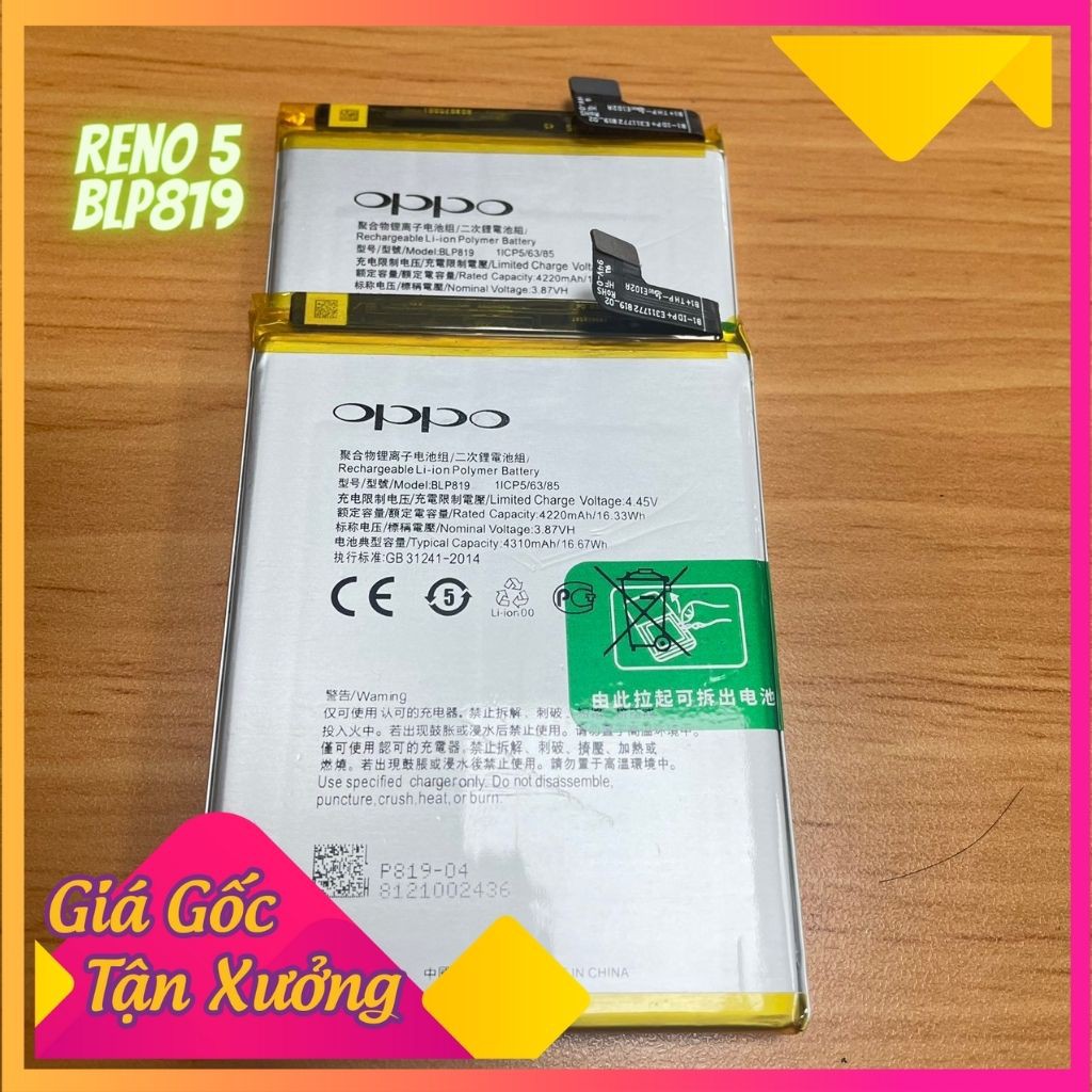 Pin oppo reno 5 blp819 dung lượng 4310mah zin hàng nhập khẩu bảo hành 6 tháng 1 đổi 1123123