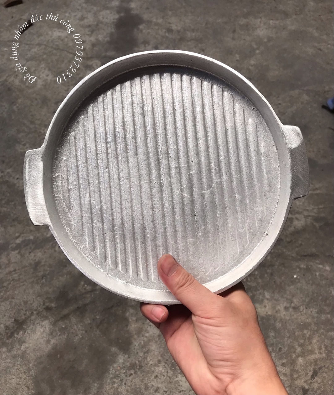 Chảo gang nướng thịt, nướng thức ăn, làm Bit tết, đk 22cm nông kẻ.