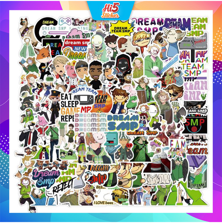 Stickre Anime DreamSMP decal hình dán chống nước trang trí xe, laptop, nón bảo hiểm, vali #219