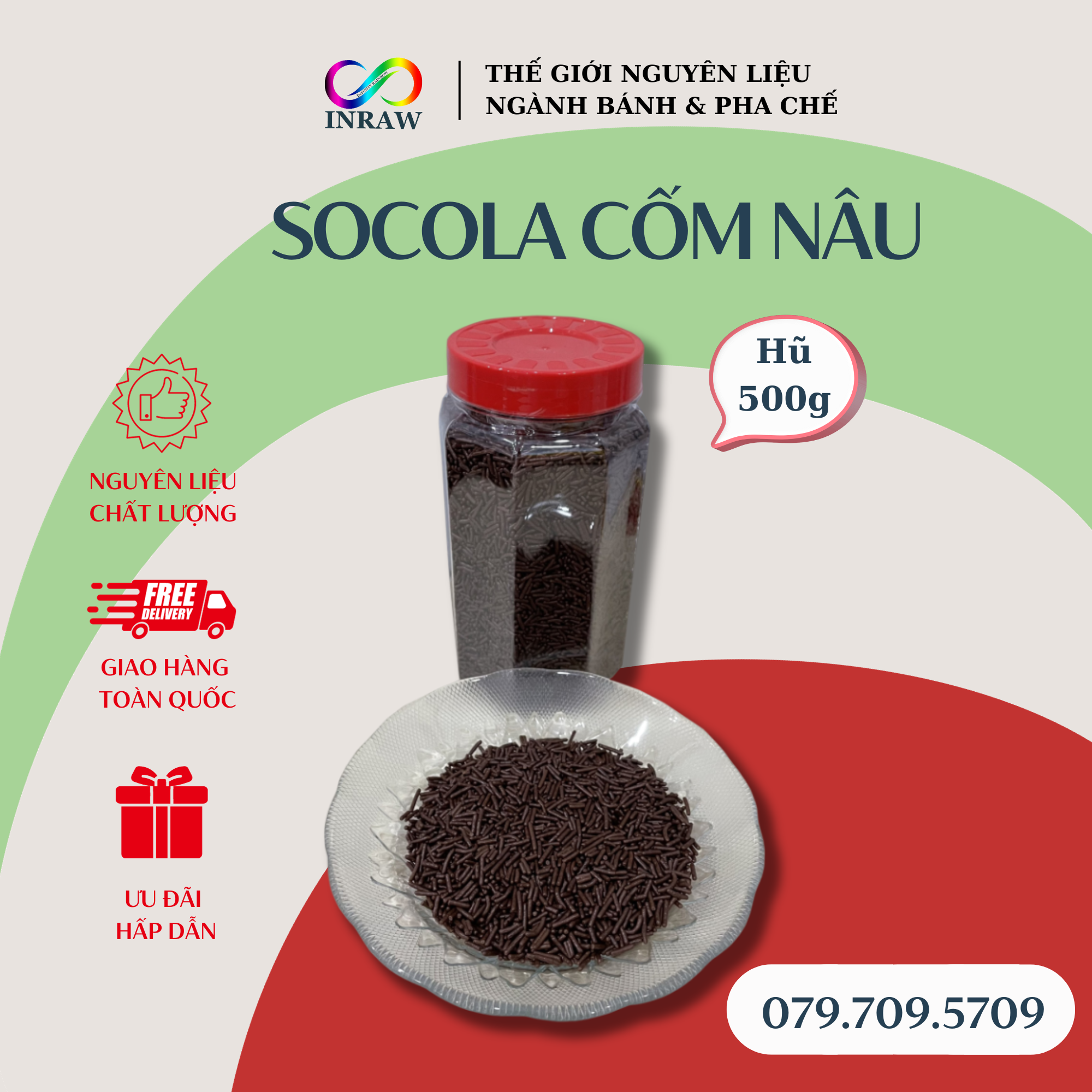 Socola cốm nâu trang trí hũ 500g