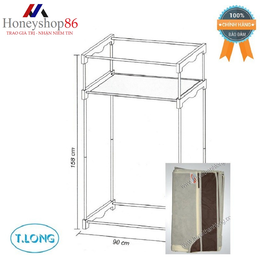 Bao áo tủ vải thanh long 02 tlba02 không bao gồm khung sắt honeyshop86