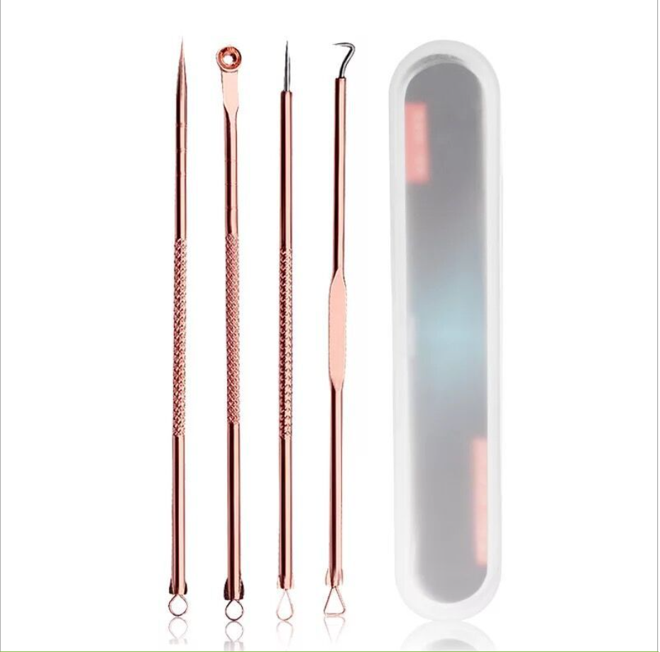[HCM]Combo Bộ 4 Món Que Nặn Mụn Với 8 Đầu Đa Năng Giúp Lấy Mụn Hiệu Quả An Toàn Vệ Sinh Và Nhanh Chóng