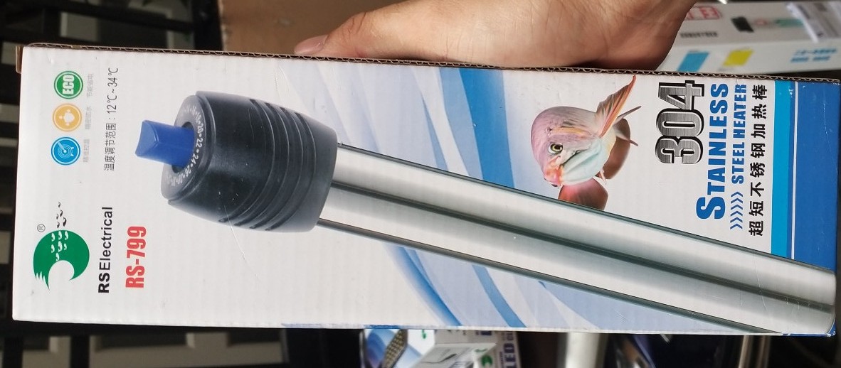 Sưởi inox hiệu rs electrical cho hồ cá công suất 200w