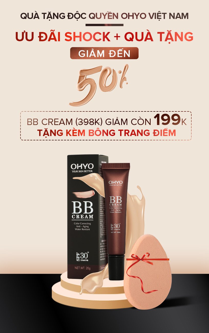 [HCM]Kem nền che khuyết điểm BB Cream OHYO Che phủ tối da mọi khuyết điểm lên tone tự nhiên kiềm dầu chống trôi mịn lì suốt 24h ( Freeship toàn quốc mua 1 được 2 )
