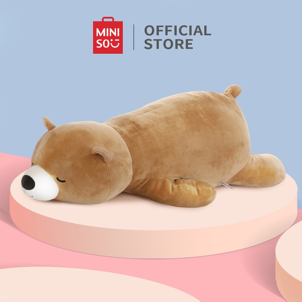 Gấu Bông Thú Miniso 85cm tư thế nằm búp bê gấu bắc cực gấu bông xám nằm gấu bông ngủ ôm ngủ thú nhồi bông gấu bông cute khổng lồ gấu bông lớn gấu bông ôm ngủ