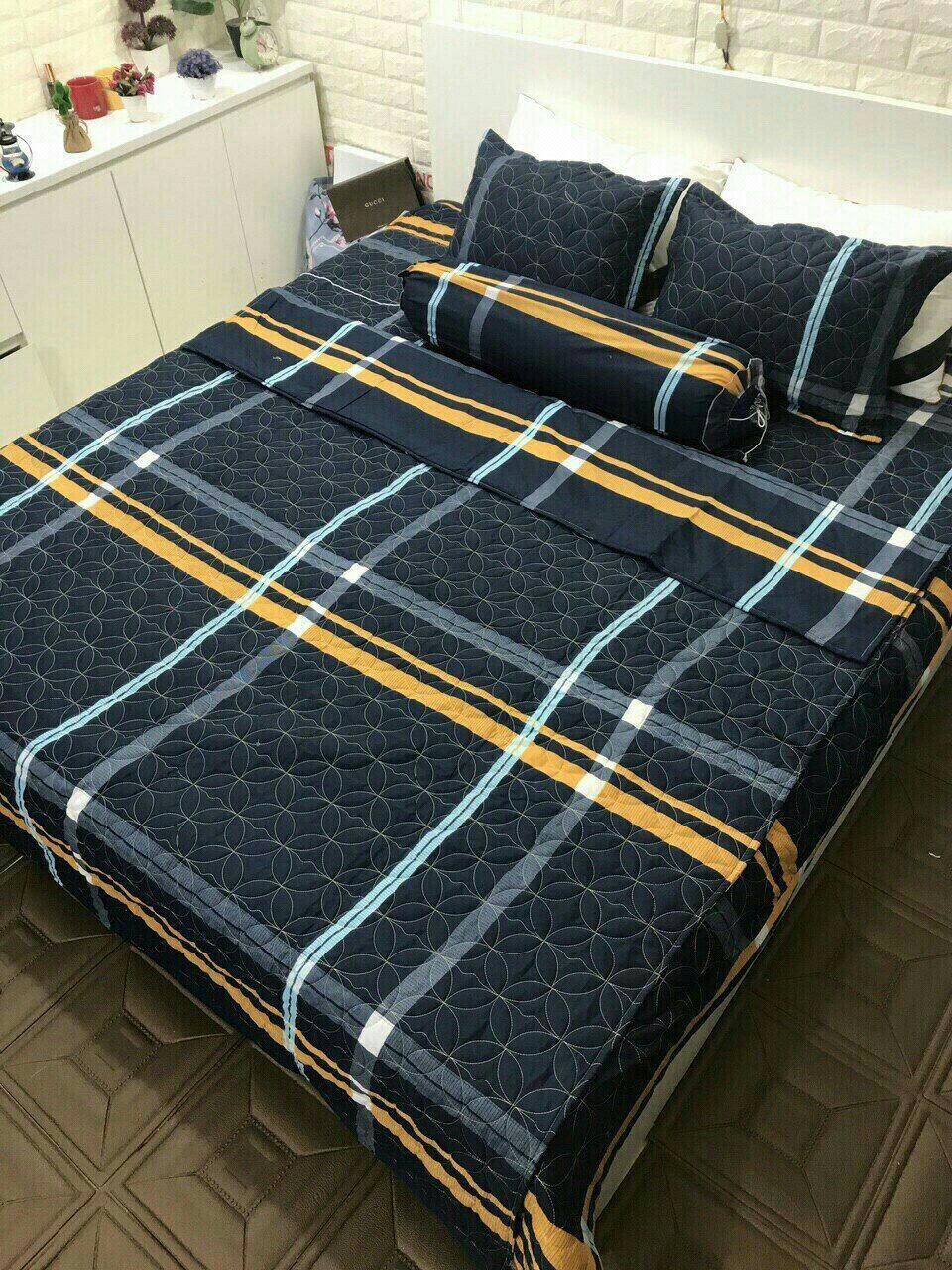 Bộ Chần Phao 5 Món - Bộ ga phủ Poli trần bông freesize 5 món