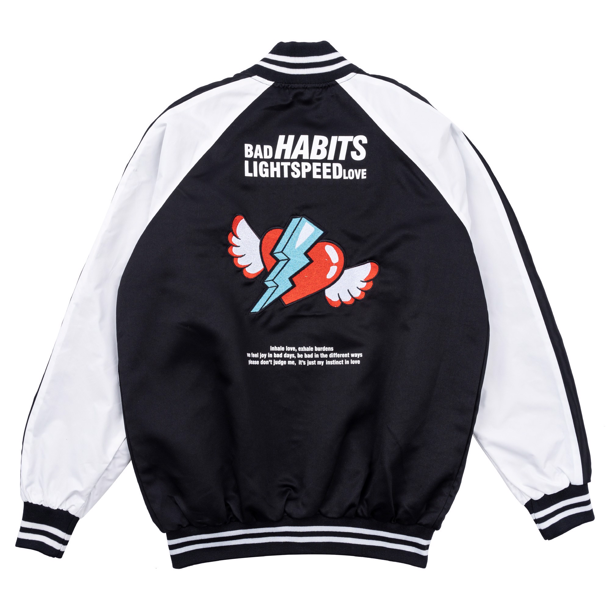 Áo Bomber Jacket BAD HABITS LIGHTSPEED LOVE full tag
