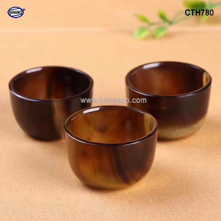 Chén sừng Trâu, chén uống rượu thanh lọc giải độc và nhiệt /HAHANCO (CTH780)