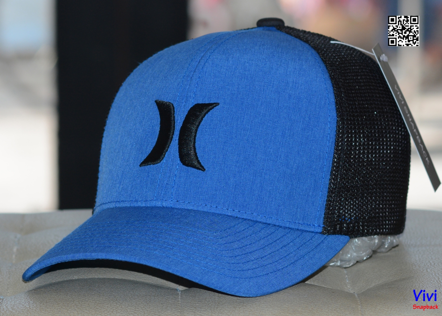 Mũ lưới bít đuôi Hurley trucker cap,Nón Hurley lưới bít đuôi thời trang thể thao,nón kết lưỡi trai lưới xanh navy đen,Hurley Icon Textures Logo Flex Trucker Hat