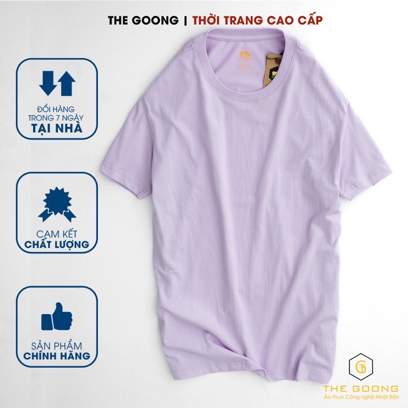 Áo thun nam GoldRhino nhật bản 100% cotton - TÍM PASTEL