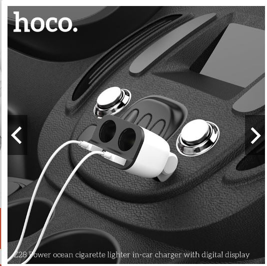 [HCM]Cốc Sạc Xe Hơi Đa Năng- Bộ Chia Tẩu Sạc Ô Tô Hoco Z28-Cốc Sạc Xe Hơi Cao Cấp Giá Rẻ- Tương Thích Với Hơn 99% USB Sạc Thiết Bị Kỹ Thuật Số-Củ Sạc Ô Tô Hoco Z28 Kiêm Tẩu.Hỗ Trợ Sạc Nhanh An Toàn-Màn Hình Kỹ Thuật Số LED Hiển Thị Lần Lượt Điện Áp