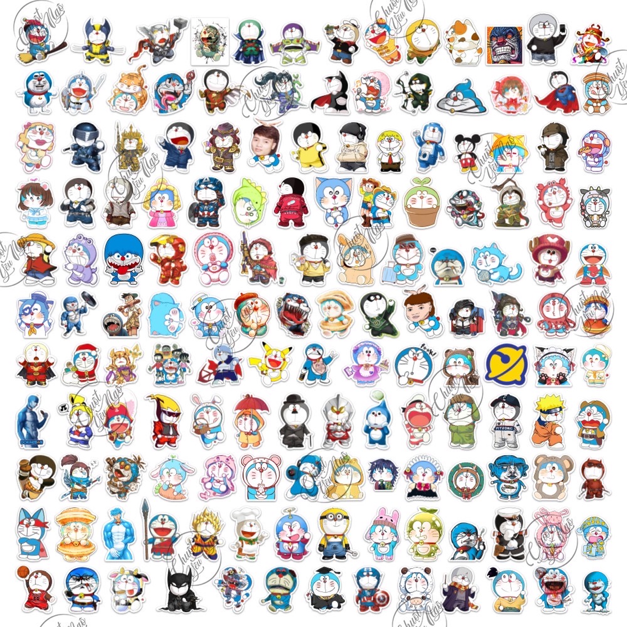 [HCM]50 mẫu sticker hình dán chủ đề Đô Rê Mon cosplay chống nước dán điện thoại laptop xe đạp nón bảo hiểm NT 19
