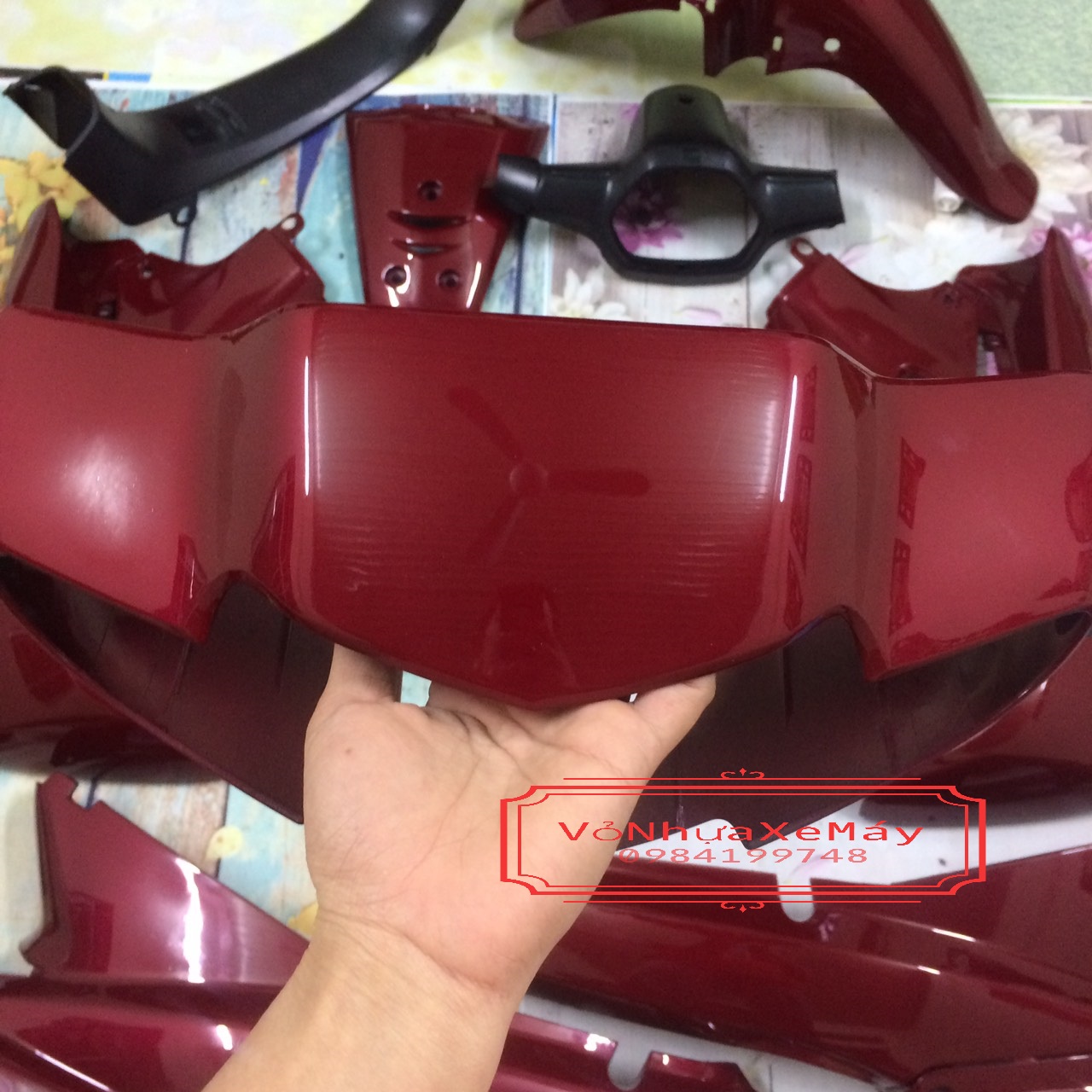 Dàn áo xe Wave nhỏ 110 - wave thái - Alpha đời màu Đô Mận - nhựa nguyên sinh cao cấp LOẠI 1