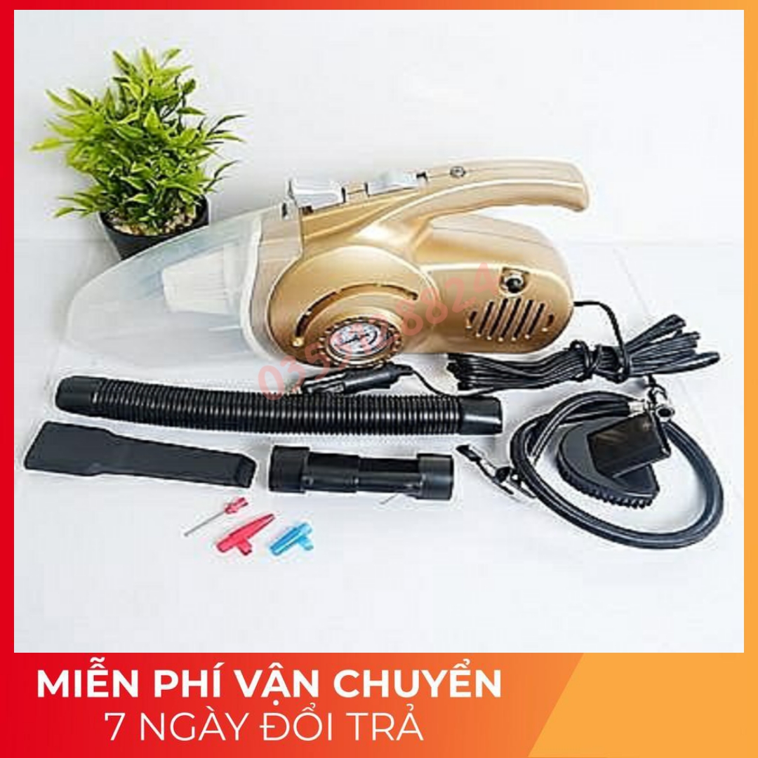 [HCM]Máy hút bụi và bơm xe ô tô  Mua Máy Hút Bụi  Bơm Lốp 4 trong 1 Đa Chức Năng Hút Bụi- Bơm Lốp- Đo Áp Suất - Đèn Pin Chiếu Sáng Sản Phẩm Nhỏ Gọn Thiết Kế Sang Trọng Bảo Hành Lâu Dài.