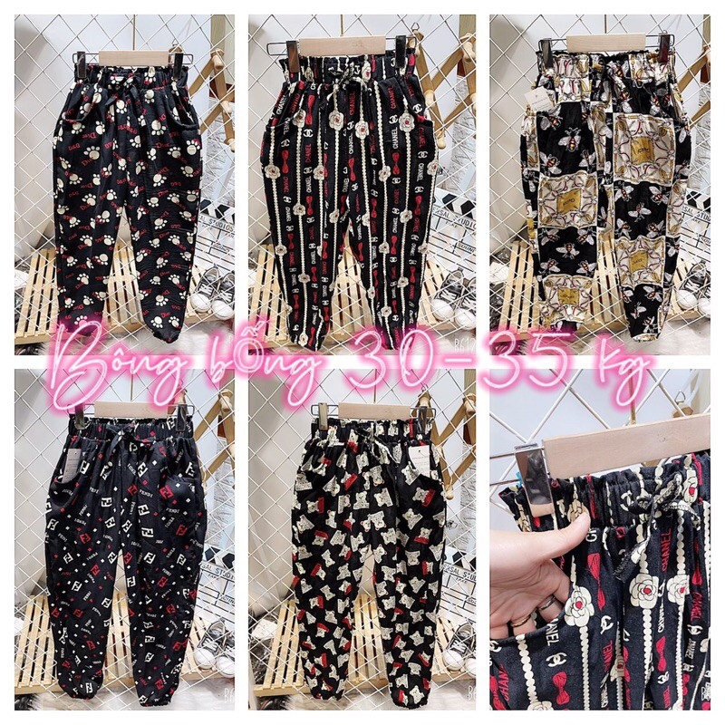 Quần bom lanh Size đại nhiều họa tiết cho bé gái (28-35kg) HOT SALE