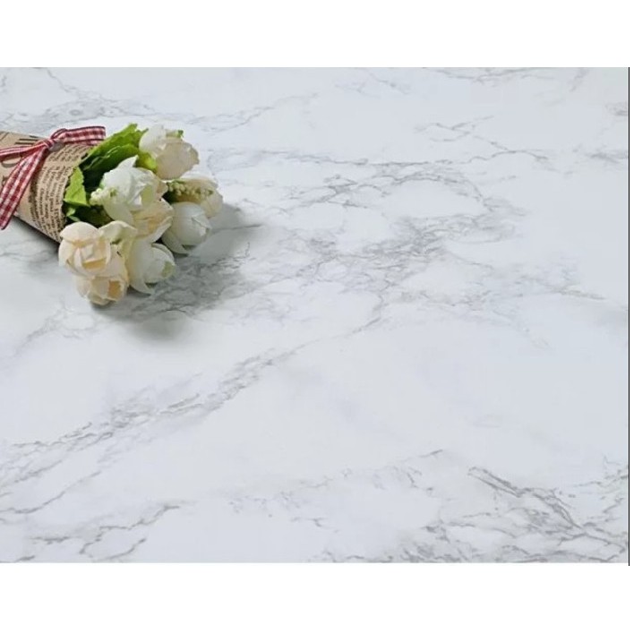Giấy Dán Tường 10M X 45cm Giả Đá Hoa Cương Vân Trắng Có Keo Sẵn