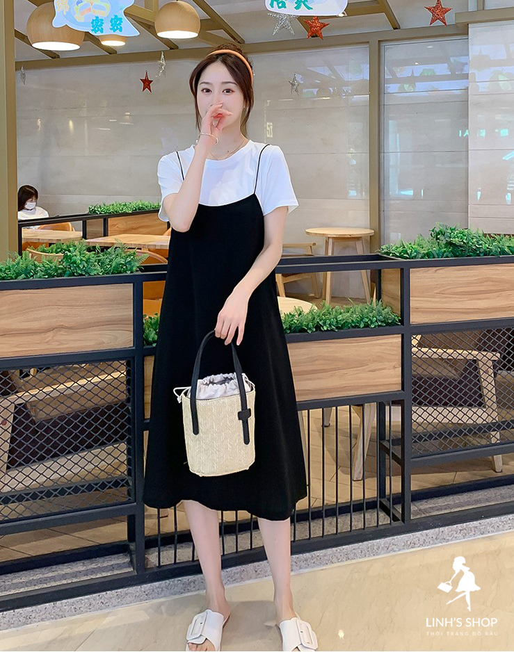 Váy Bầu Đầm Bầu Set Áo Váy Bầu Áo Cho BesTi Sau Sinh A1840