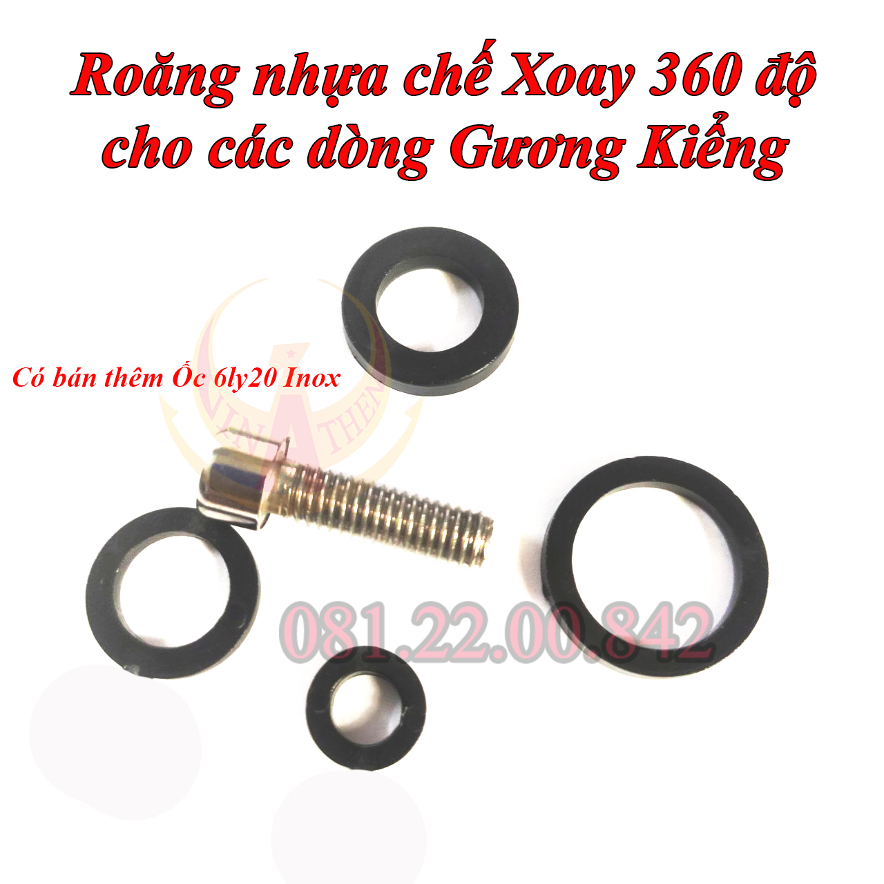 Bộ Ron Chế Xoay 360 Độ Chân Kính (Gương) Cho Xe Máy