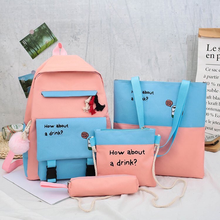 [HCM]Balo Combo Set 4 Món HOW ABOUT A DRINK ( bán giá lẻ bằng sỉ)