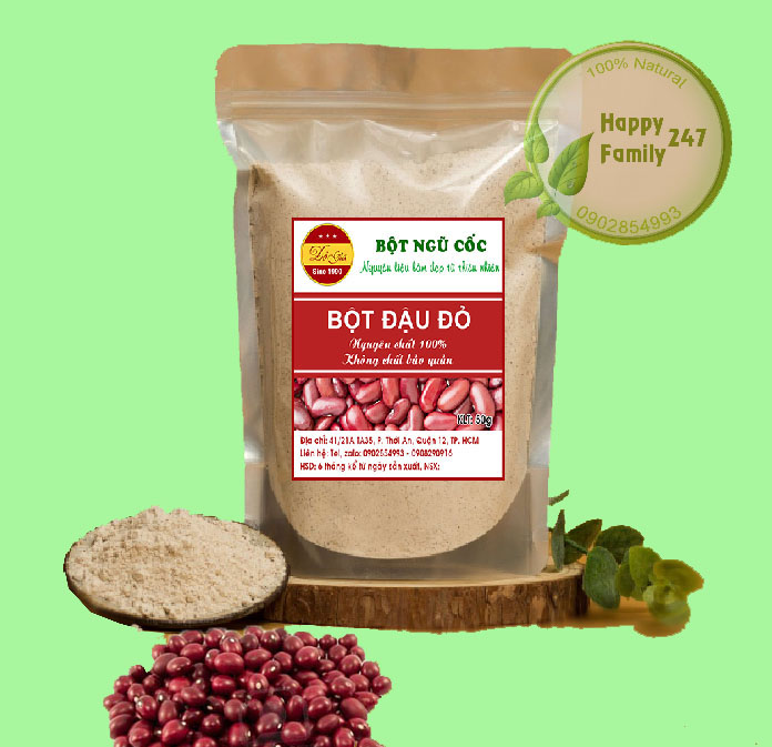 Bột đậu đỏ nguyên chất 100% - làm trắng da, đắp mặt nạ, tắm trắng, làm bánh, quấy bột cho bé