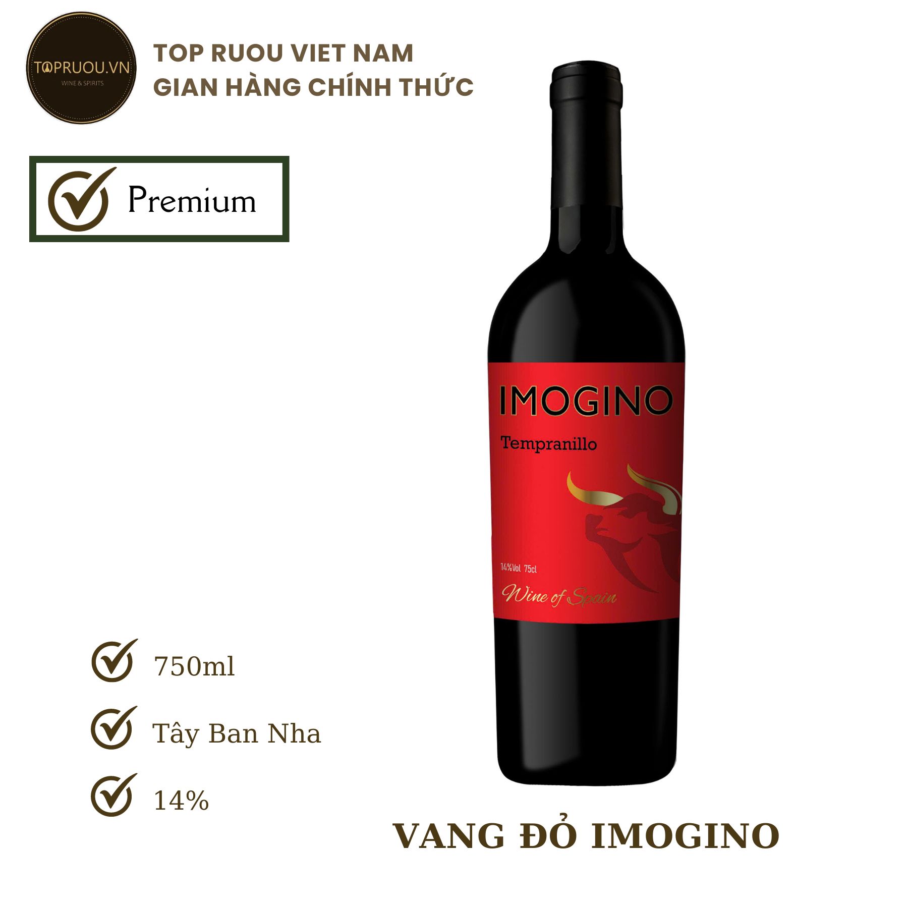 [Top Rượu VN] Rượu Vang Đỏ Imogino 750ml [Chính Hãng]